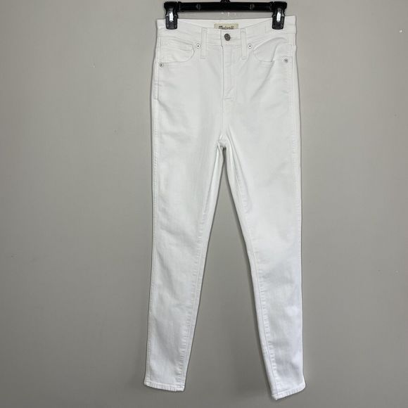 MADEWELL Womens 10" High-Rise Skinny Jeans EUC Sz 26 Pure White Stretch AJ233 - Picture 4 of 10